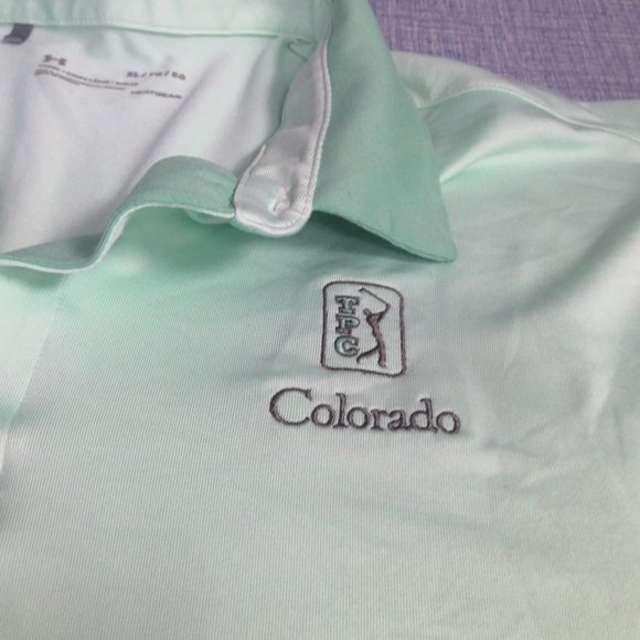 TPC Colorado Golf Polo Shirt Under Armour Green Men's XL - Picture 7 of 9